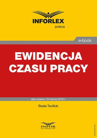 Ewidencja czasu pracy Beata Tofiluk - okladka książki