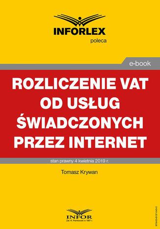 Rozliczanie VAT od usług świadczonych przez Internet Tomasz Krywan - okladka książki