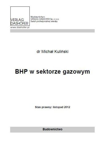 BHP w sektorze gazowym Michał Kuliński - okladka książki