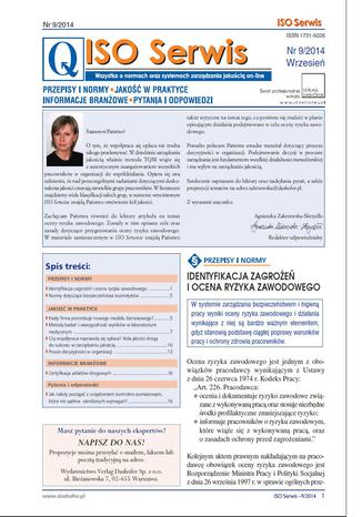 ISO serwis on-line nr.9/2014 Zespół autorów, pod redakcją mgr. inż. Marka Muchy - okladka książki