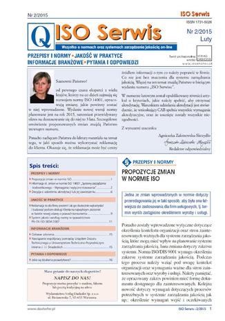 ISO Serwis. Wszystko o normach i systemach zarządzania jakością. Nr 2/2015 Opracowanie zbiorowe - okladka książki