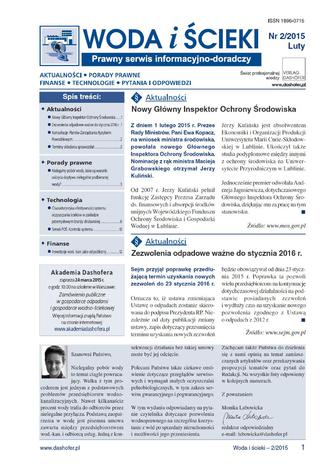 Woda i ścieki on-line nr 2/2015 Zespół autorów-specjalistów w zakresie prawa oraz gospodarki wodnej i ściekowej - okladka książki