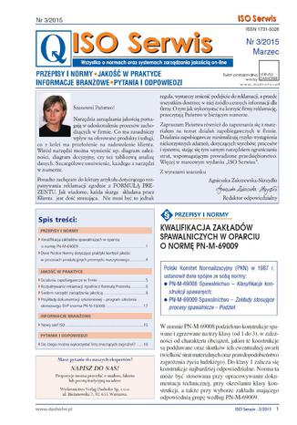 ISO Serwis. Wszystko o normach i systemach zarządzania jakością. Nr 3/2015 opracowanie zbiorowe - okladka książki