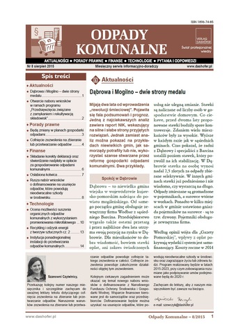 Odpady komunalne. Nr 8/2015 opracowanie zbiorowe - okladka książki