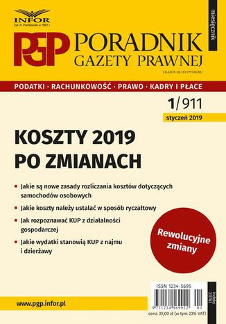 Koszty 2019  po zmianach Tomasz Krywan - okladka książki