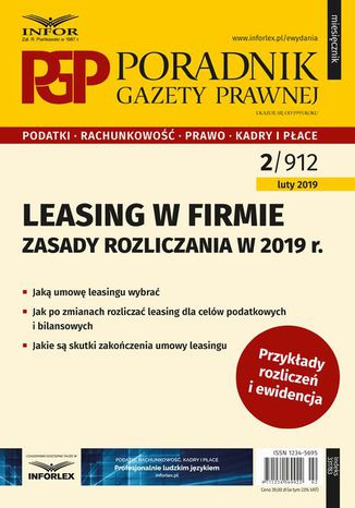 Leasing w firmie  zasady rozliczania w 2019 r Aneta Szwęch - okladka książki