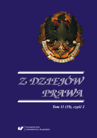 Z Dziejów Prawa. T. 11 (19) część 2 red. Marian Mikołajczyk, Wojciech Organiściak - okladka książki