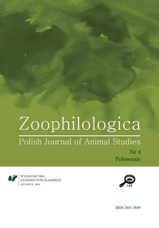 "Zoophilologica. Polish Journal of Animal Studies" 2018, nr 4: Polowanie red. Paulina Charko-Klekot, Justyna Tymieniecka-Suchanek - okladka książki