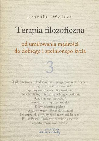 Terapia filozoficzna 3 Urszula Wolska - okladka książki