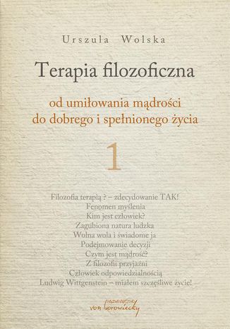 Terapia filozoficzna 1 Urszula Wolska - okladka książki