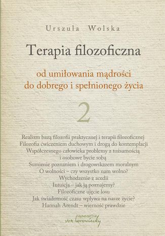 Terapia filozoficzna 2 Urszula Wolska - okladka książki