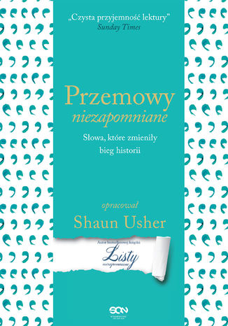 Przemowy niezapomniane Shaun Usher - okladka książki