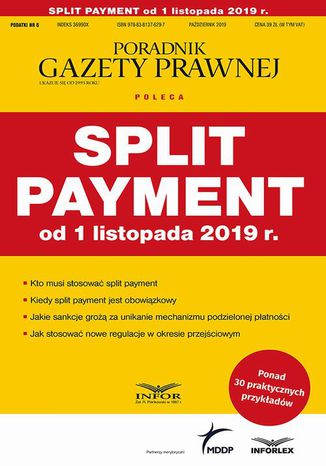 Split payment od 1 listopada 2019 r Praca zbiorowa - okladka książki