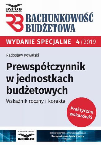 Prewspółczynnik w jednostkach budżetowych Radosław Kowalski - okladka książki