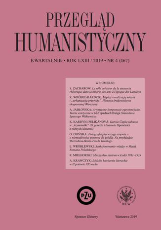 Przegląd Humanistyczny 2019/4 (467) Tomasz Wójcik - okladka książki