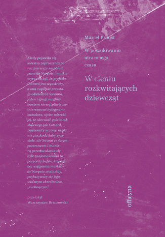 W cieniu rozkwitających dziewcząt Marcel Proust - okladka książki