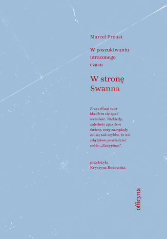 W stronę Swanna Marcel Proust - okladka książki