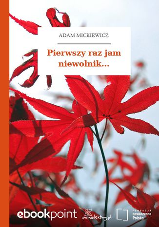 Pierwszy raz jam niewolnik Adam Mickiewicz - okladka książki