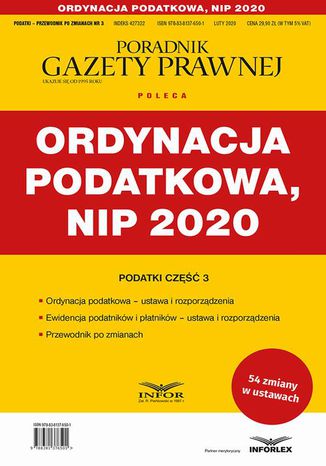 Ordynacja podatkowa NIP 2020 Praca zbiorowa - okladka książki