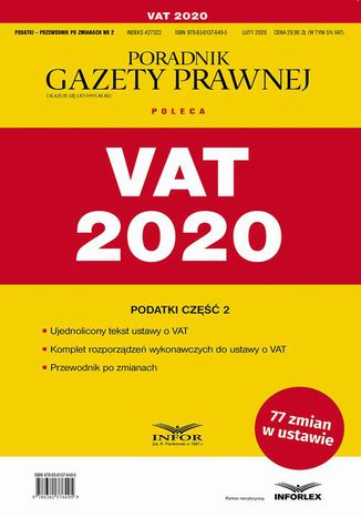 Vat 2020 Praca zbiorowa - okladka książki