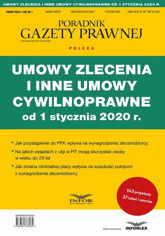 Umowy zlecenia i inne umowy cywilnoprawne od 1 stycznia 2020 r Praca zbiorowa - okladka książki