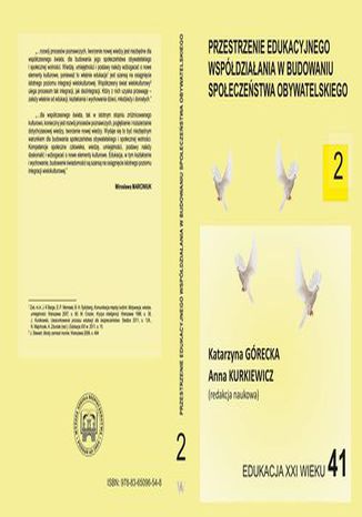 Przestrzenie edukacyjnego współdziałania w budowaniu społeczeństwa obywatelskiego t.2 Anna Kurkiewicz, Katarzyna Górecka - okladka książki