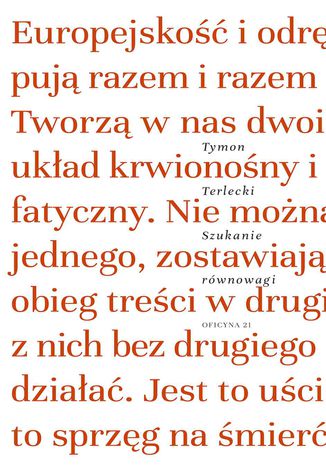 Szukanie równowagi. Szkice literackie i publicystyczne Tymon Terlecki - okladka książki