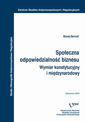 Społeczna odpowiedzialność biznesu Maciej Bernatt - okladka książki