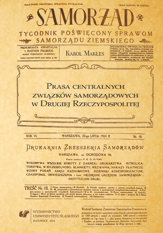 Prasa centralnych związków samorządowych w Drugiej Rzeczypospolitej Karol Makles - okladka książki