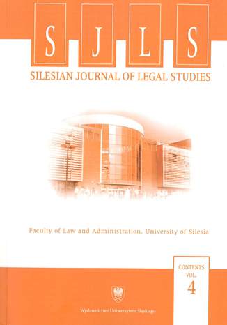 Silesian Journal of Legal Studies. Contents Vol. 4 red. Barbara Mikołajczyk - okladka książki