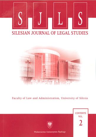 Silesian Journal of Legal Studies. Contents Vol. 2 red. Barbara Mikołajczyk - okladka książki