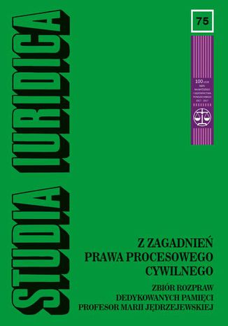 Studia Iuridica, nr 75 Karol  Weitz, Piotr Rylski, Tadeusz Zembrzuski - okladka książki