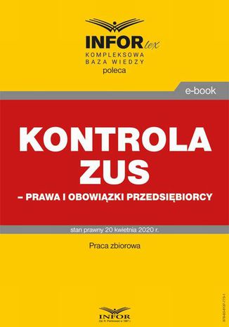 Kontrola ZUS  prawa i obowiązki przedsiębiorcy Praca zbiorowa - okladka książki