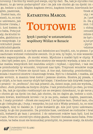 Toutowie. Język i pamięć w ustanawianiu wspólnoty Wiślan w Banacie Katarzyna Marcol - okladka książki