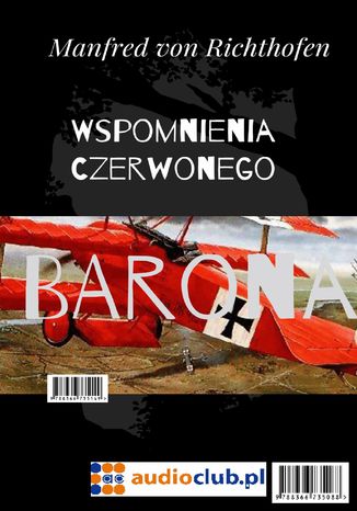 Wspomnienia czerwonego barona Manfred von Richthofen - okladka książki