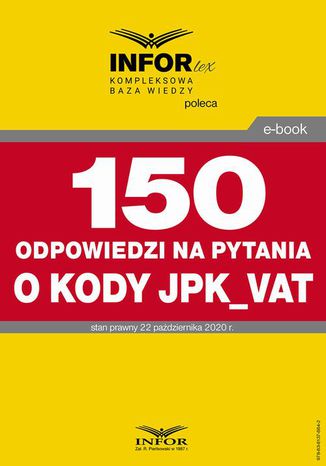 150 odpowiedzi na pytania o kody w JPK_VAT Praca zbiorowa - okladka książki