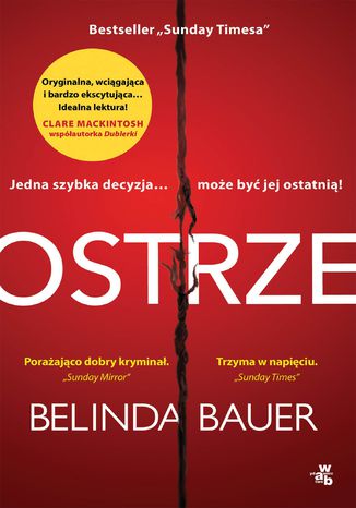 Ostrze Belinda Bauer - okladka książki