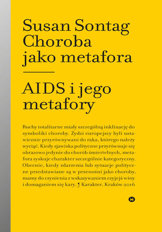 Choroba jako metafora. AIDS i jego metafory Susan Sontag - okladka książki
