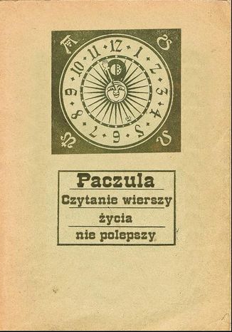 Czytanie wierszy życia nie polepszy Paczula - okladka książki