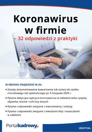 Koronawirus w firmie - 32 odpowiedzi na pytania pracodawców Praca zbiorowa - okladka książki