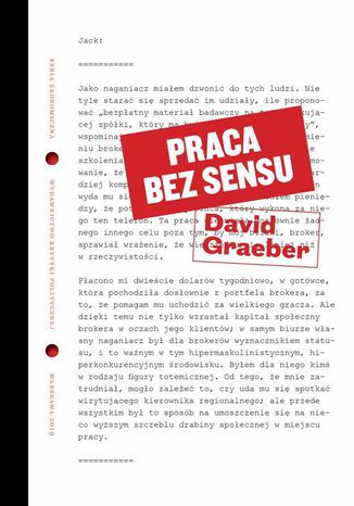 Praca bez sensu David Graeber - okladka książki