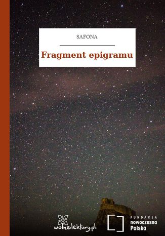 Fragment epigramu Safona - okladka książki