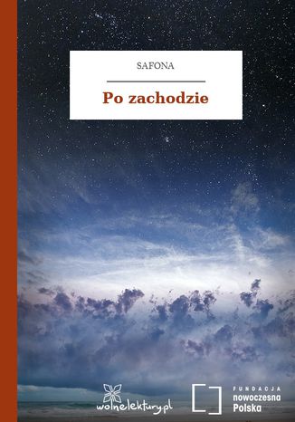 Po zachodzie Safona - okladka książki