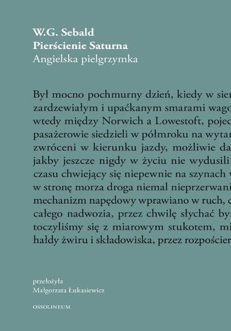 Pierścienie Saturna. Angielska pielgrzymka W.G. Sebald - okladka książki