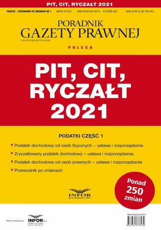 PIT CIT Ryczałt 2021 Podatki Część 1 Praca zbiorowa - okladka książki