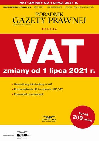 VAT zmiany od 1 lipca 2021 Praca zbiorowa - okladka książki