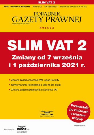 Slim VAT 2 Zmiany od 7 września i 1 października 2021 r Praca Zbiorowa - okladka książki