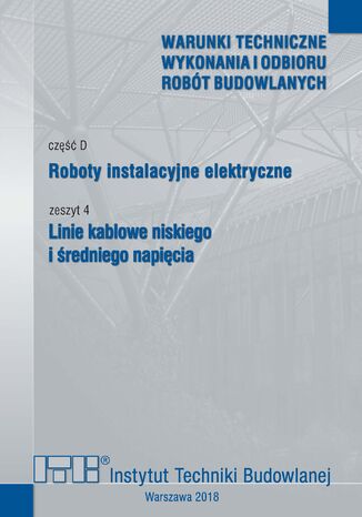 Linie kablowe niskiego i średniego napięcia Radosław Lenartowicz - okladka książki