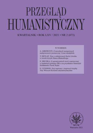 Przegląd Humanistyczny 2021/2 (473) Tomasz Wójcik - okladka książki