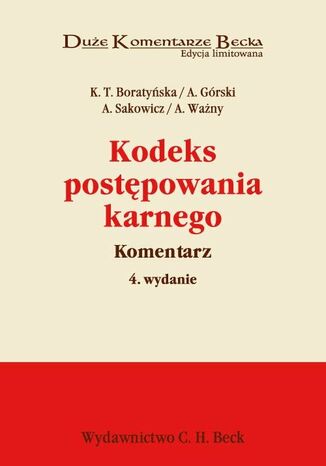 Kodeks postępowania karnego. Komentarz Katarzyna Boratyńska, Andrzej Sakowicz, Andrzej Ważny - okladka książki